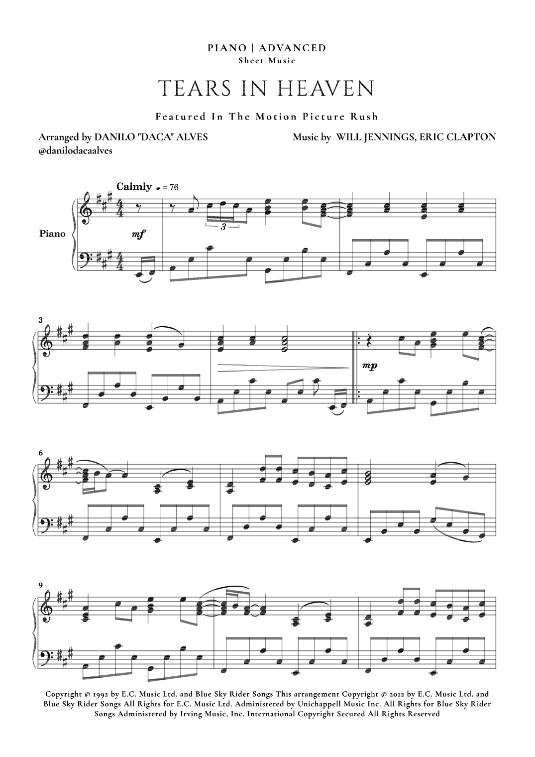 Tears In Heaven (arr. Danilo "Daca" Alves)