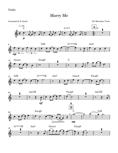 Marry Me (arr. K. Speck)