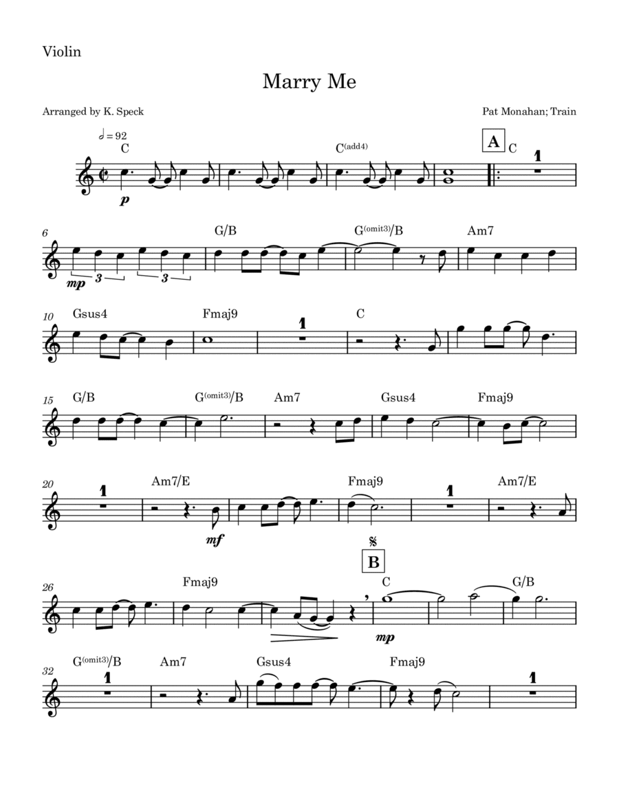 Marry Me (arr. K. Speck)