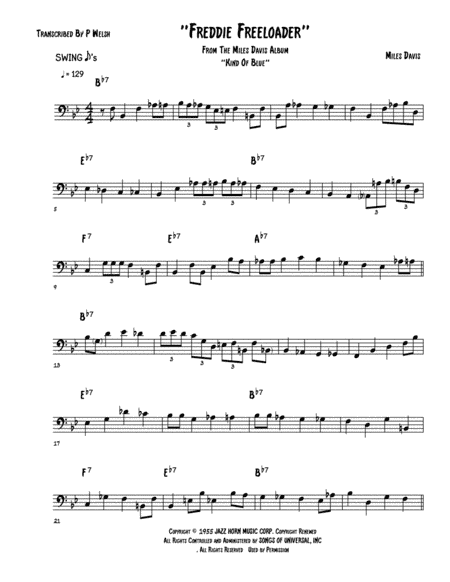 Freddie Freeloader (arr. P Welsh)
