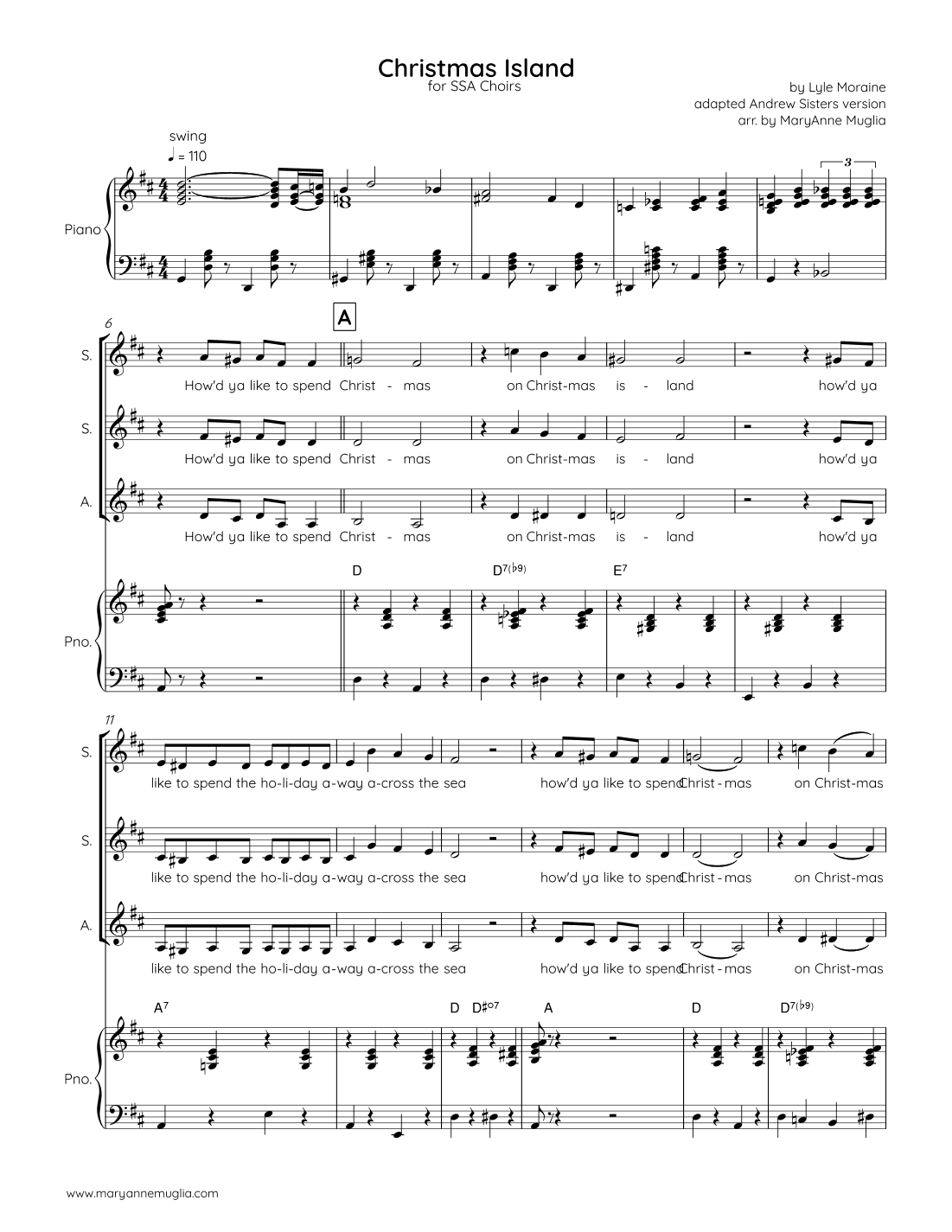 Christmas Island (arr. MaryAnne Muglia)