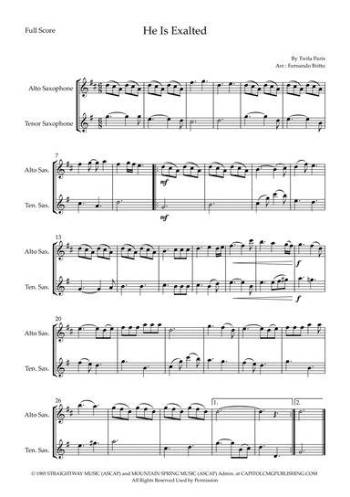 He Is Exalted (arr. Fernando Britto)