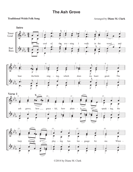 The Ash Grove (QUARTET PRICING) (arr. Diane M. Clark)
