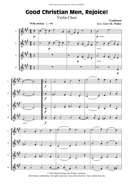 Good Christian Men, Rejoice! (arr. Gert Th. Walter)