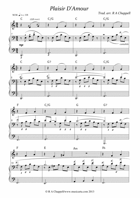 Plaisir D'amour (arr. R A Chappell)