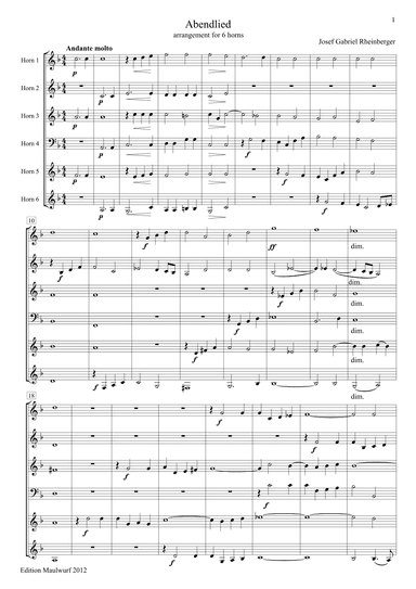 Abendlied (arr. Edition Maulwurf)