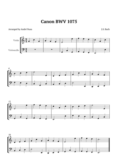 Canon BWV 1075 (arr. André Nusa)