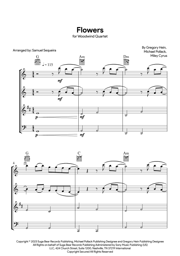 Flowers (arr. Samuel Sequeira)