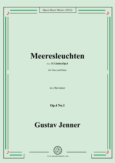 Jenner-Meeresleuchten,in e flat minor,Op.4 No.1 (arr. OSM Press)