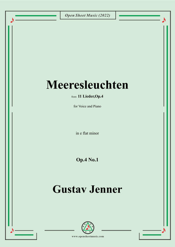Jenner-Meeresleuchten,in e flat minor,Op.4 No.1 (arr. OSM Press)