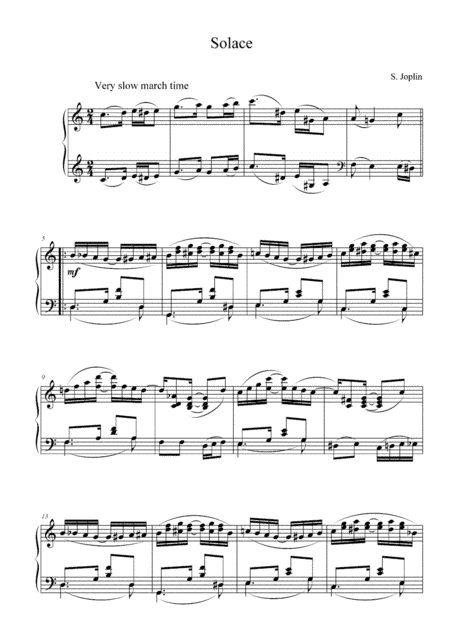 Joplin - Solace for piano solo (arr. MPS)