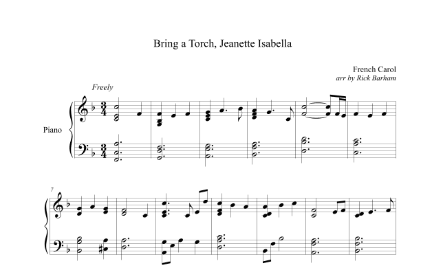 Bring a Torch, Jeanette Isabella (arr. Rick Barham)