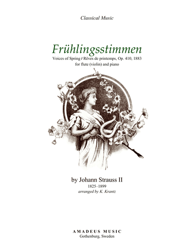 Frühlingsstimmen / Voices of Spring for flute (violin) and piano (C major) (arr. K. Krantz)
