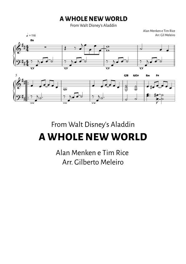 A Whole New World (reprise) (arr. Gil Meleiro)