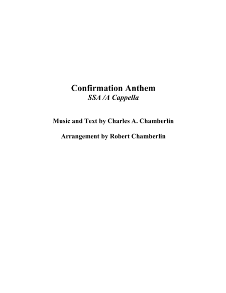 Confirmation Anthem (arr. Robert Chamberlin)