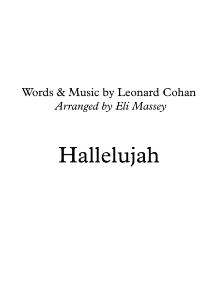 Hallelujah (arr. Eli Massey)