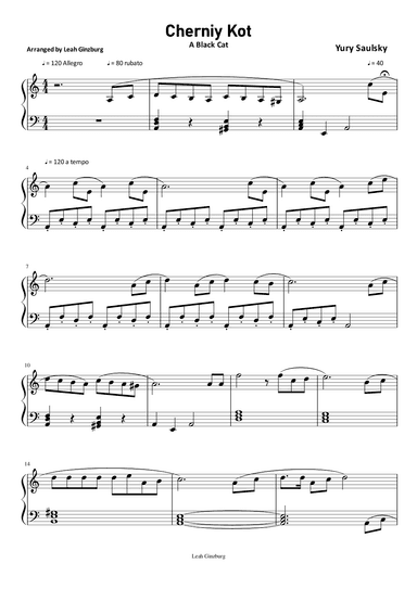 Cherniy Kot (A Black Cat) (arr. Leah Ginzburg)