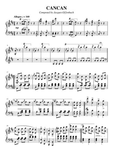 Can Can by Jacques Offenbach Medium Difficulty Arranged by Nikita Khryapin (arr. Nikita Khryapin)