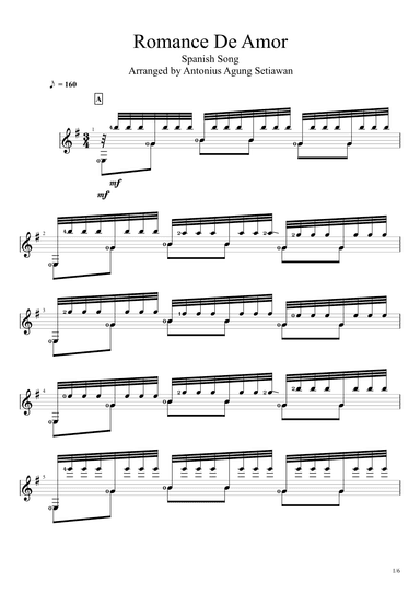 Romance De Amor Tremolo (arr. Antonius Agung Setiawan)