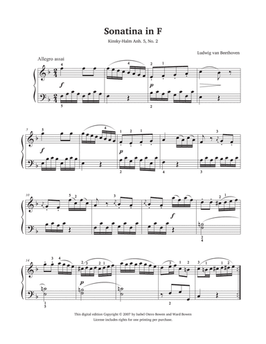 Sonatina in F (arr. Isabel Bowen)