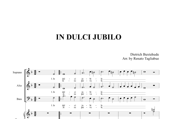 BUXTEHUDE - IN DULCI JUBILO - Arr. for SAB Choir and Organ - BuxWV 52 (arr. Renato Tagliabue)