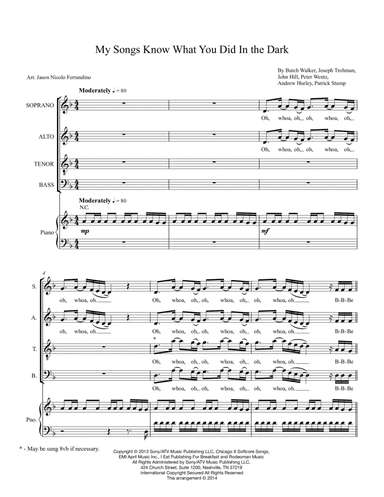 My Songs Know What You Did In The Dark (light Em Up) (arr. Jason Nicolo Ferrandino)