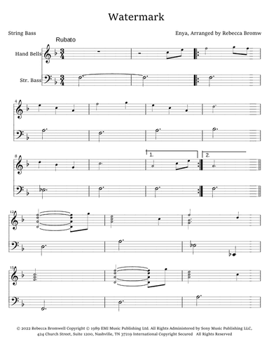 Watermark - Score Only (arr. Rebecca Bromwell)