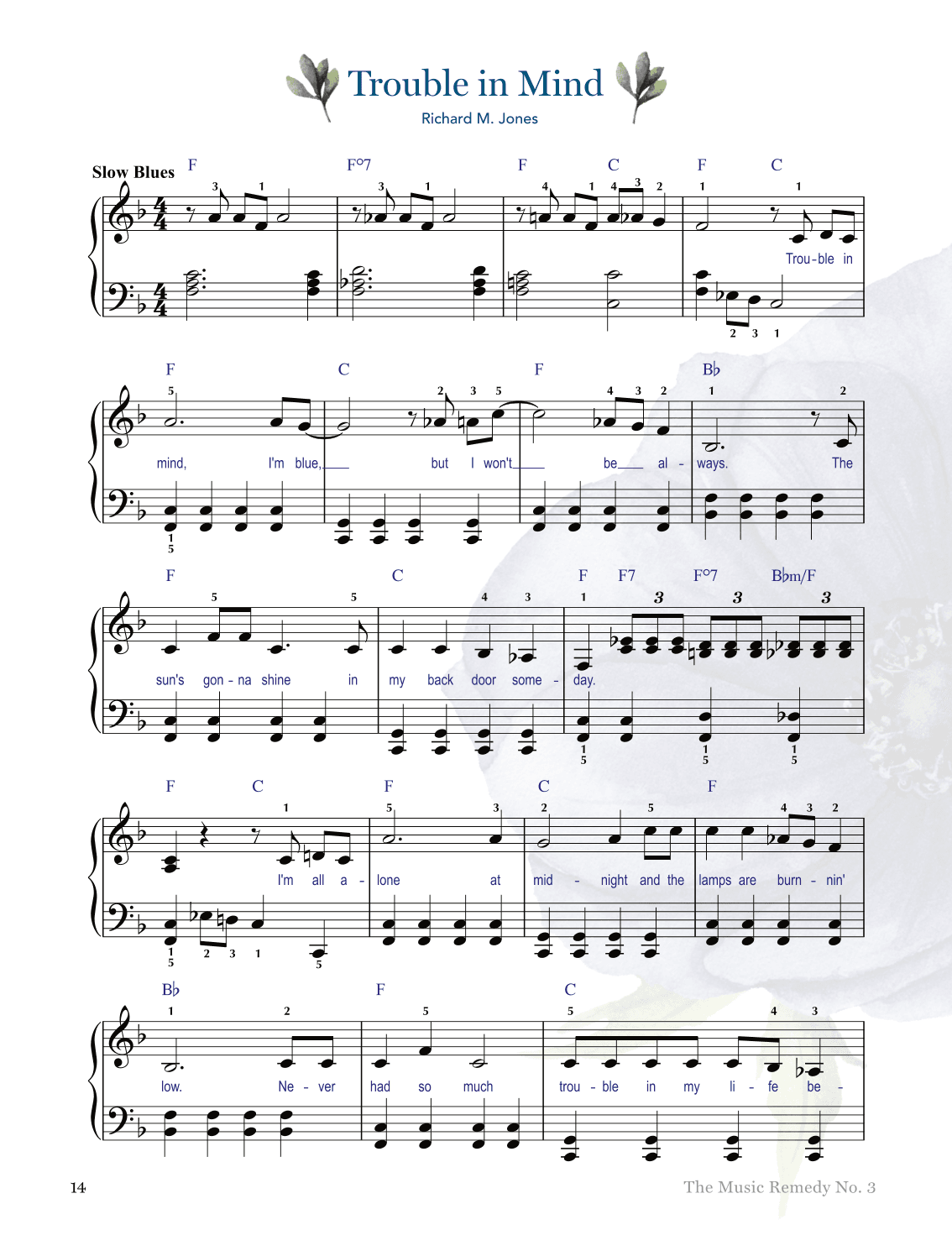 Trouble in Mind (arr. Gaili Schoen for UpperHandsPiano.com)