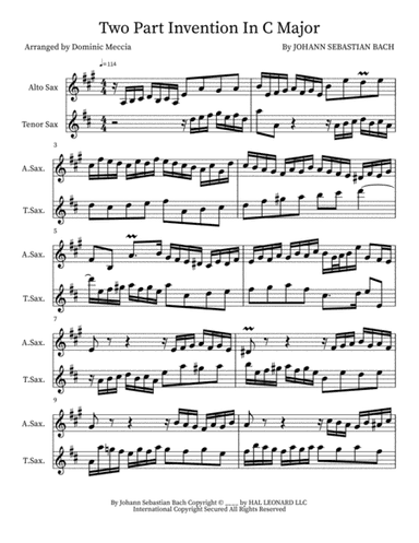 Two-part Invention In C (arr. Dominic Meccia)