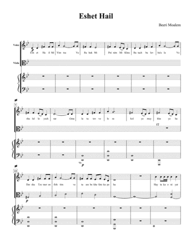Eshet Chayil for Voice, Viola, Piano (arr. Be'eri Moalem)