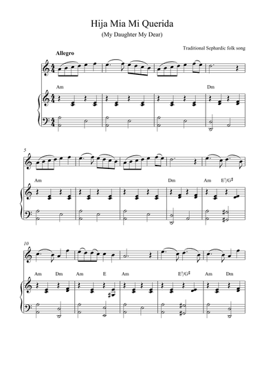 Hija Mia Mi Querida (My Daughter My Dear) (arr. Kaiserin Rebecca)