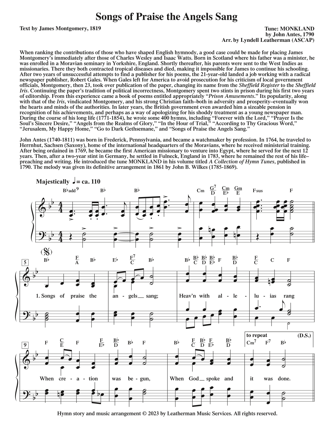 Songs of Praise the Angels Sang (arr. Lyndell Leatherman)