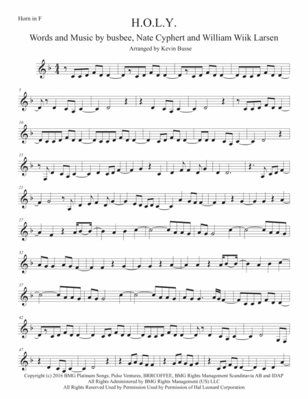 H.O.L.Y. (arr. Kevin Busse)