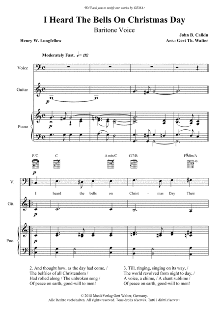 I Heard The Bells On Christmas Day (arr. Gert Th. Walter)