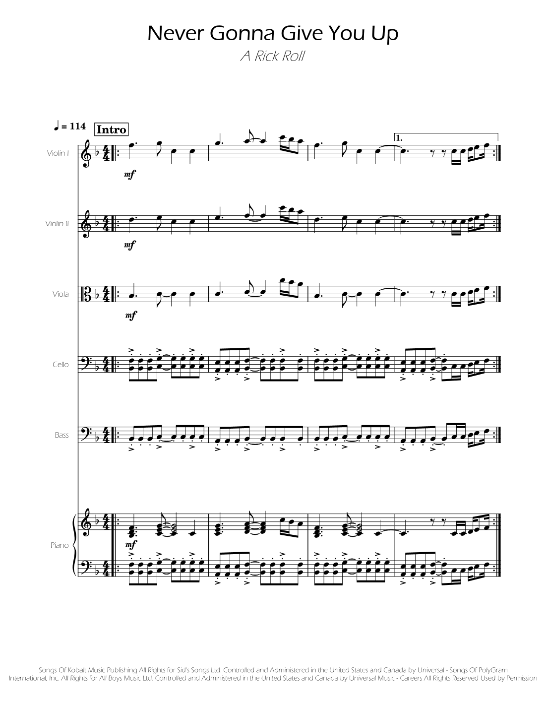 Never Gonna Give You Up (arr. Ygor Nunes)