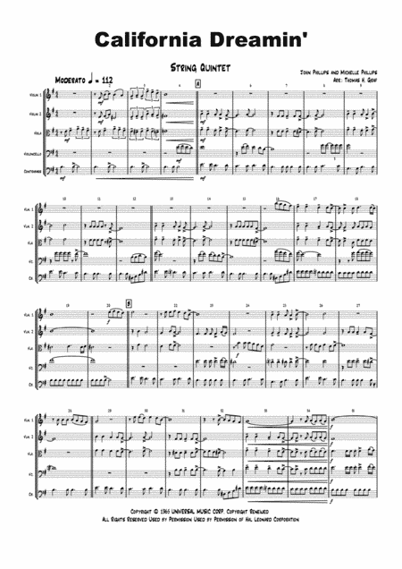 California Dreamin' (arr. Thomas H. Graf)