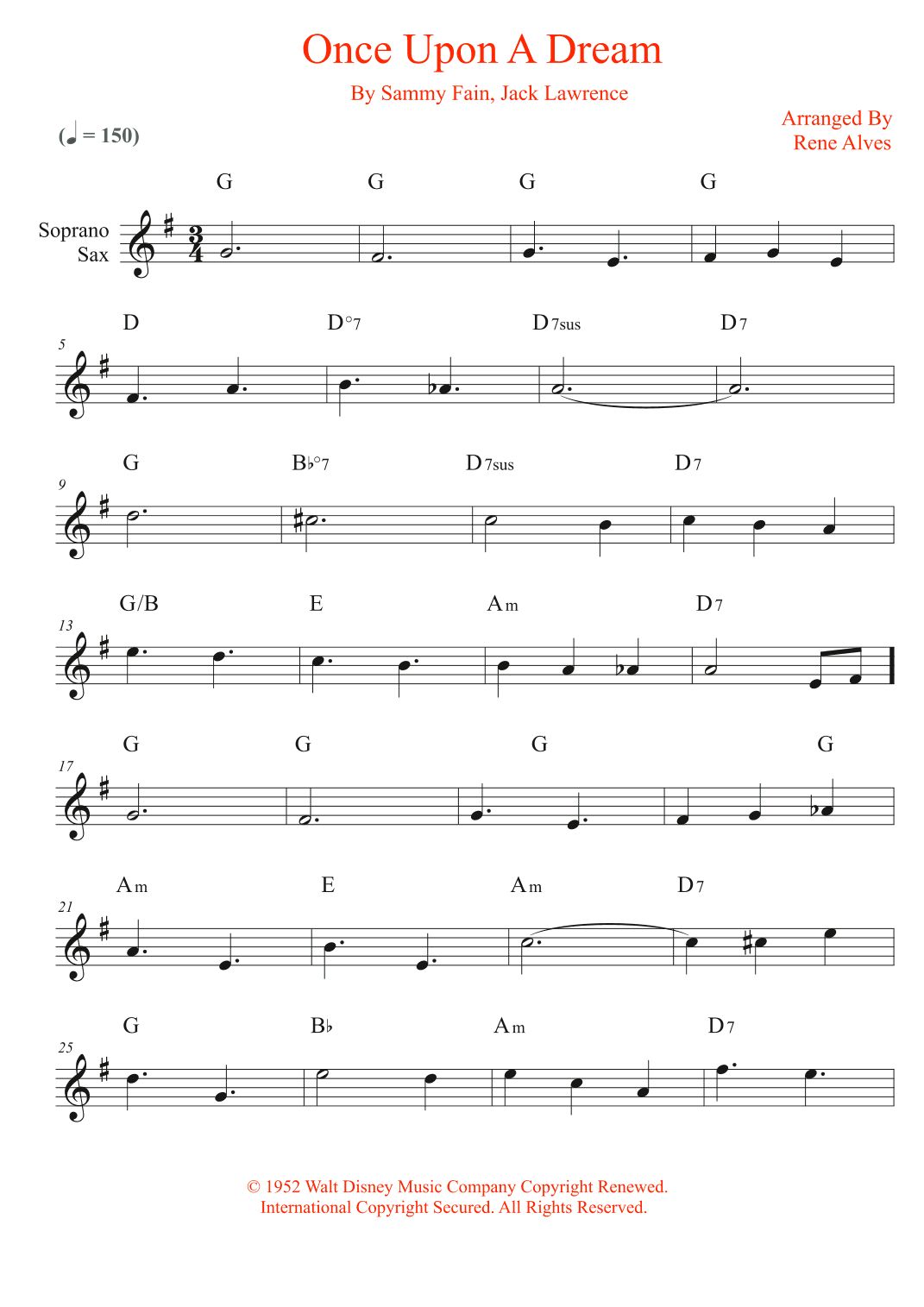 Once Upon A Dream (arr. Rene Alves)