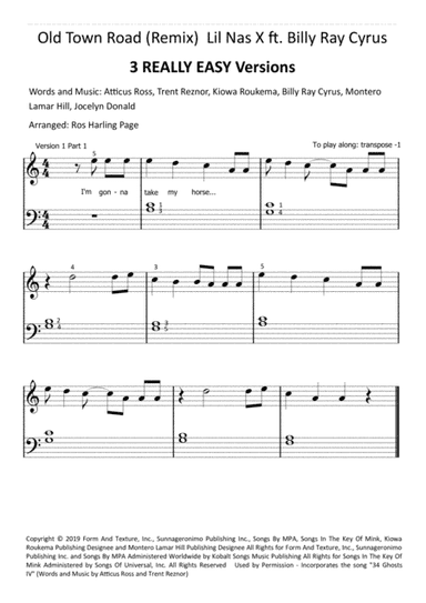 Old Town Road (remix) (arr. Ros Harling Page)