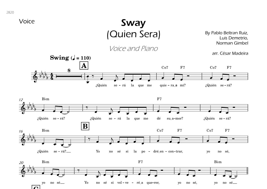 Sway (quien Sera) (arr. César Madeira)