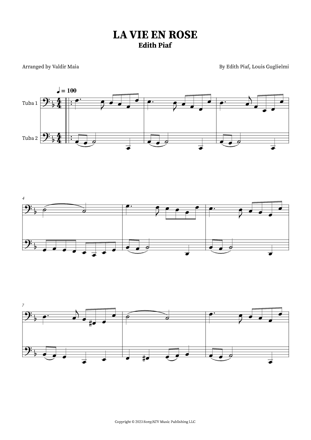 La Vie En Rose (arr. Valdir Maia)