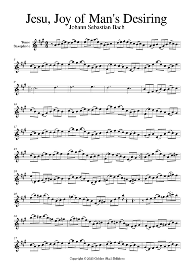 Jesu, Joy of Man's Desiring (arr. Golden Skull Editions)