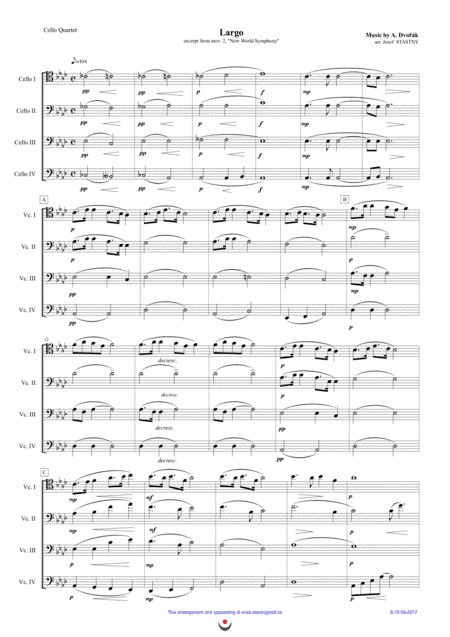Largo (Dvorák -  New World Symphony) (arr. Josef STASTNY)