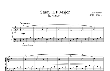 Kohler Study in F Major Op.190 No.27 (arr. Ben Choupak)