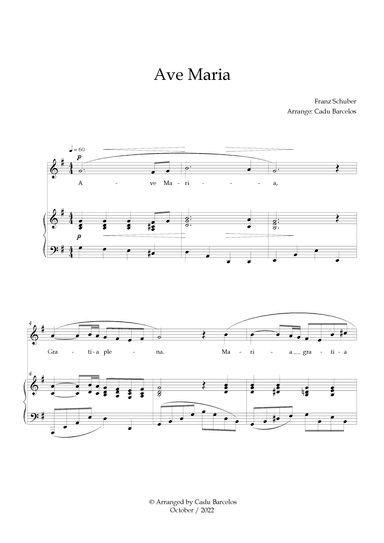 Ave Maria - Schubert G Major (arr. Cadu Barcelos)