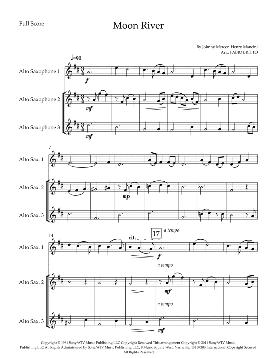 Moon River (arr. Fabio Britto)