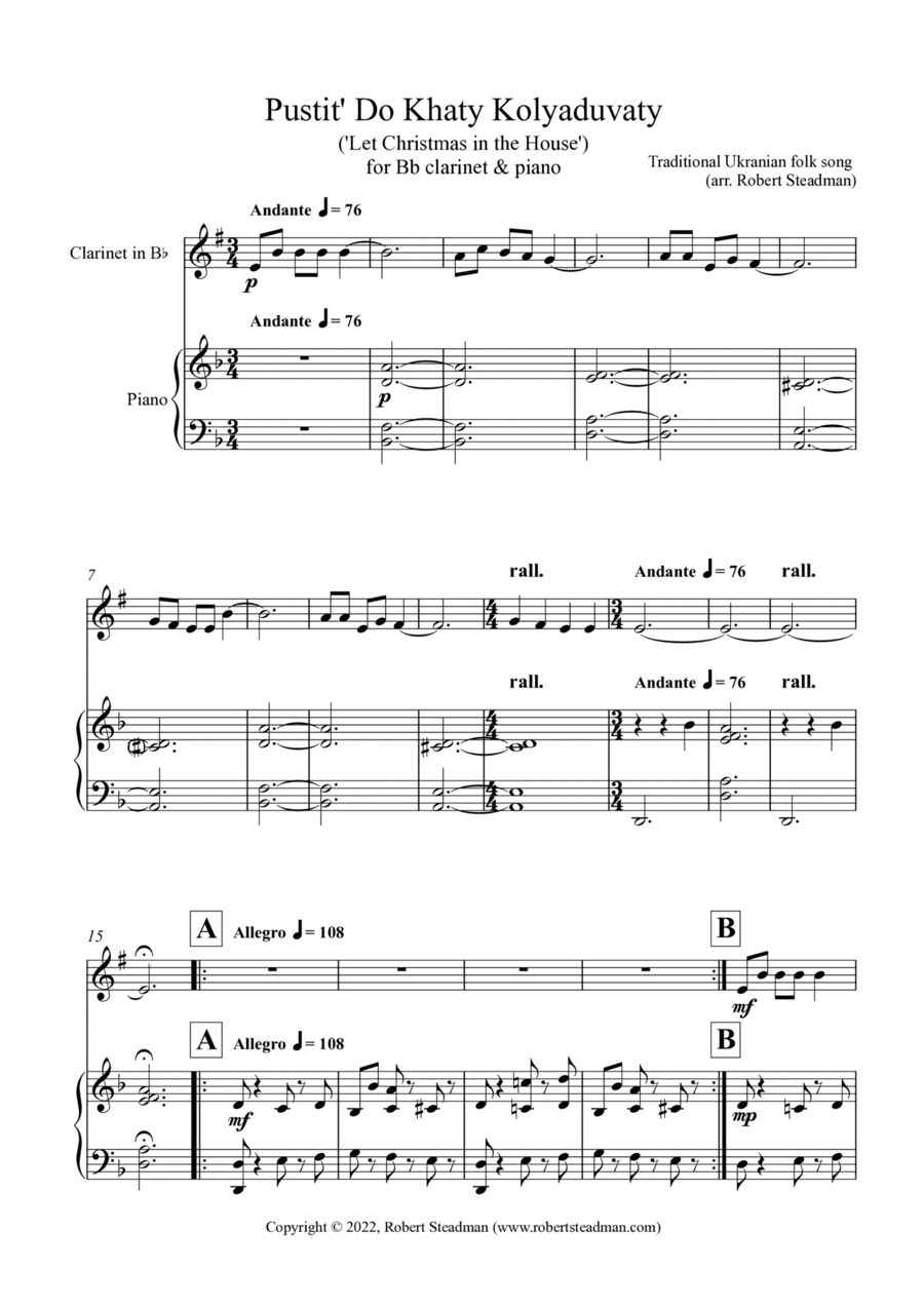 Pustit' Do Khaty Kolyaduvaty (Ukrainian Folk Song) (arr. Robert Steadman)