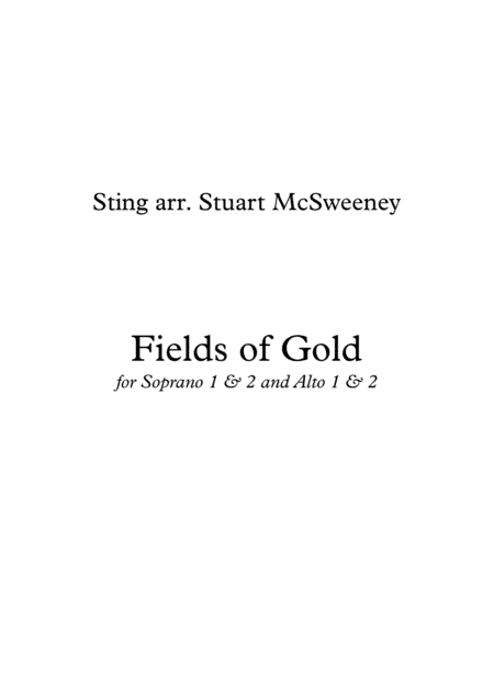 Fields Of Gold (arr. Stuart McSweeney)