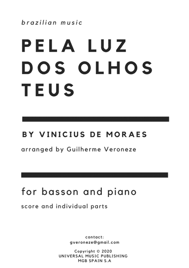 Pela Luz Dos Olhos Teus (arr. Guilherme Veroneze)