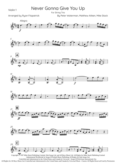 Never Gonna Give You Up (arr. Ryan Fitzpatrick)