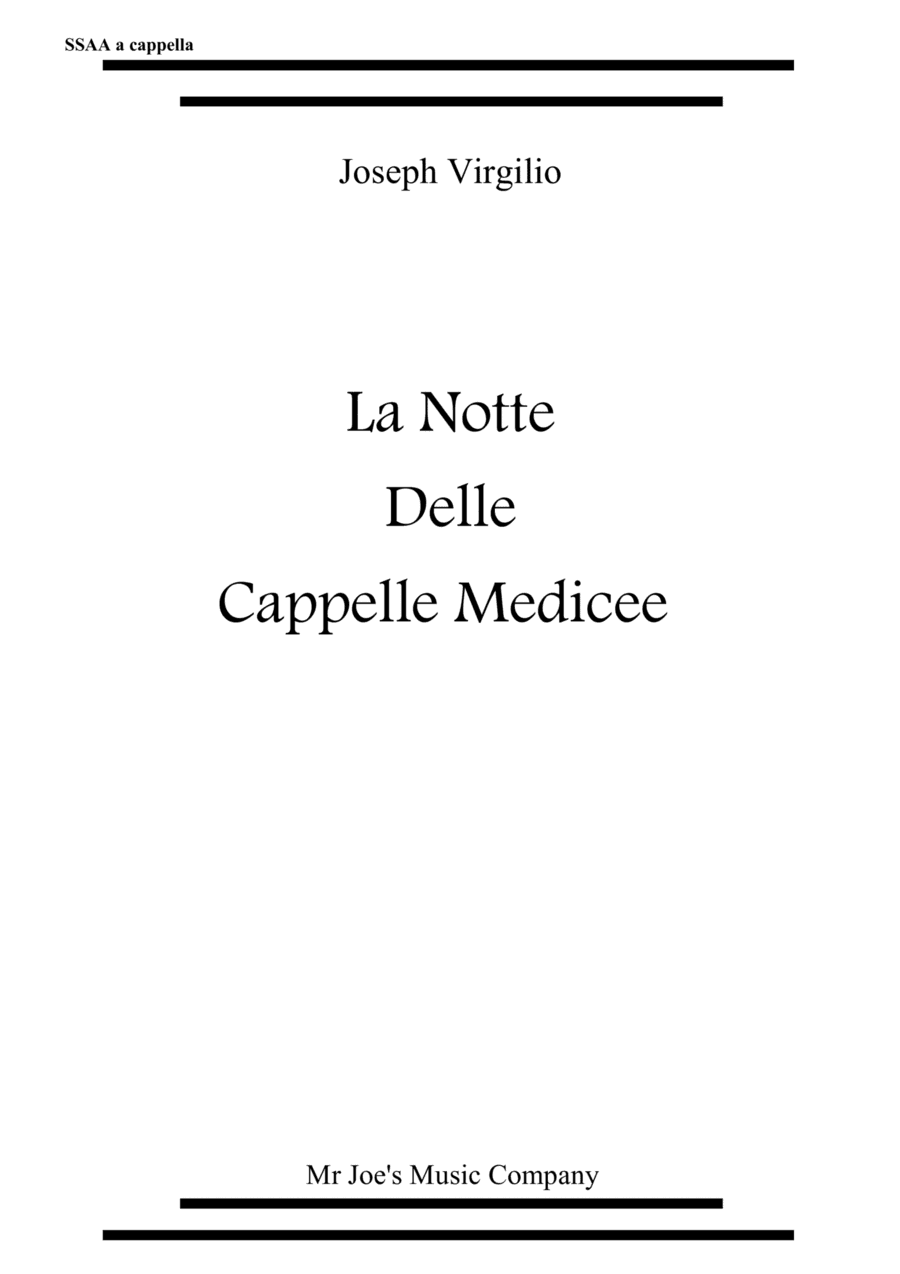 la notte delle capelle medicee for SSAA choir a cappella